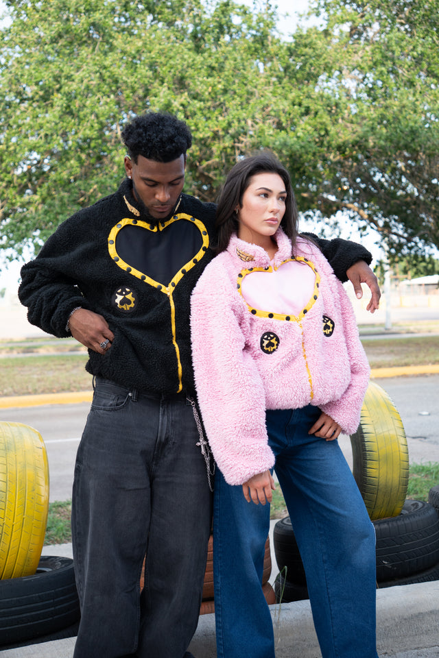 GIORNO • PINK FLEECE JACKET + FREE BEANIE (READ DESCRIPTION) - Shahzad Clothing