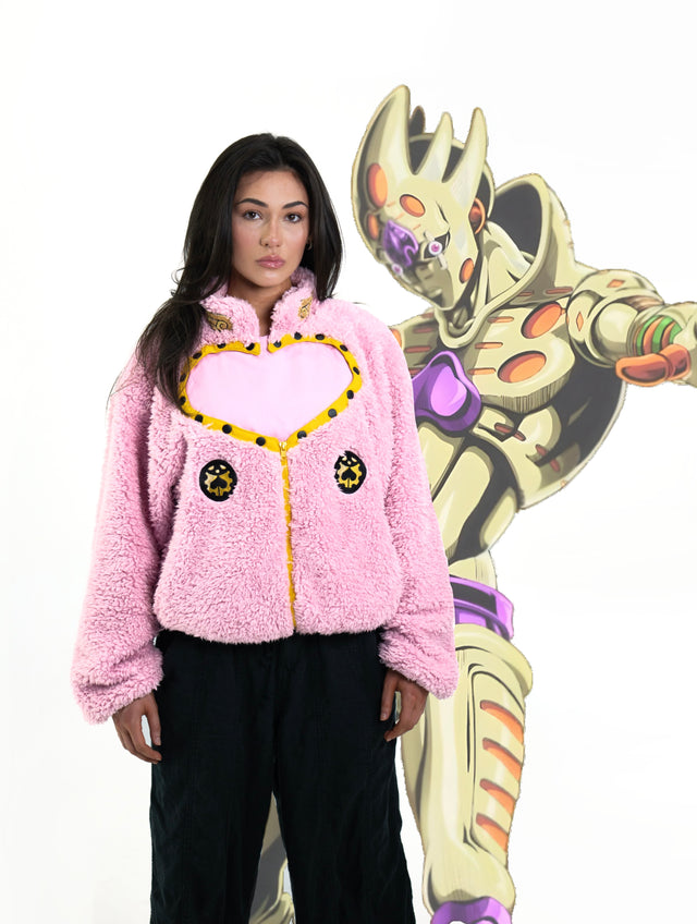 GIORNO • PINK FLEECE JACKET + FREE BEANIE (READ DESCRIPTION) - Shahzad Clothing